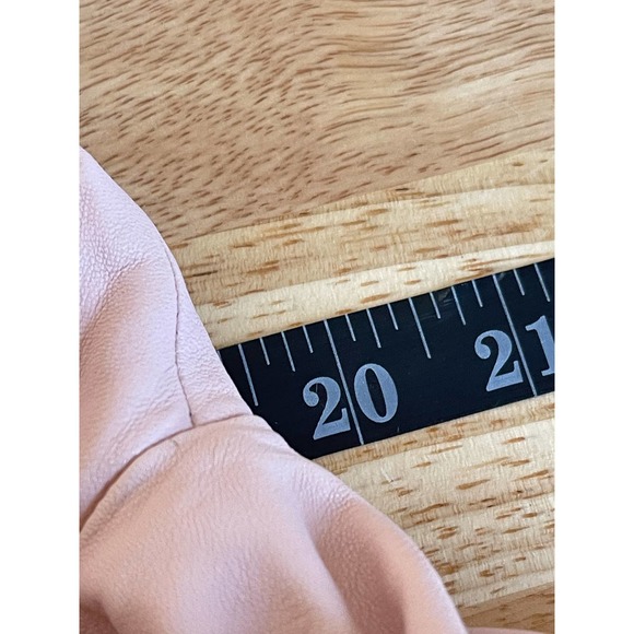 Pink Leather Jacket size 10 - Button front and lined.  Talbots -  Casual, Career - Picture 8 of 10